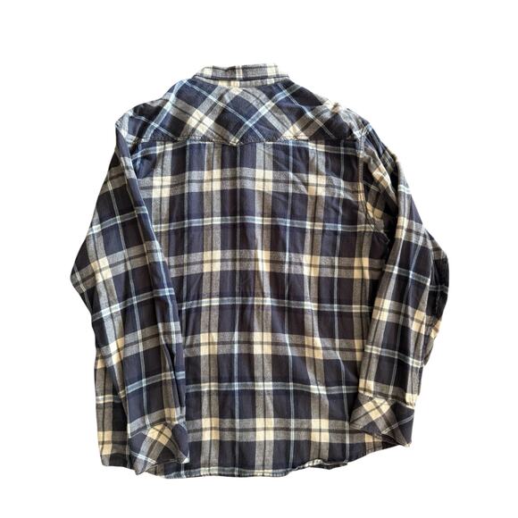 Ariat Men’s Blue Grey Plaid Flannel Pearl Button Up Retro Fit Cotton Size XXL - Picture 2 of 6